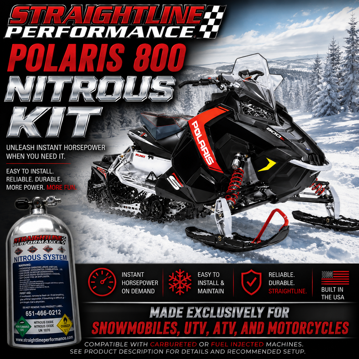 Polaris 600 Rush/Switchback/RMK Nitrous Kit (pro ride chassis)