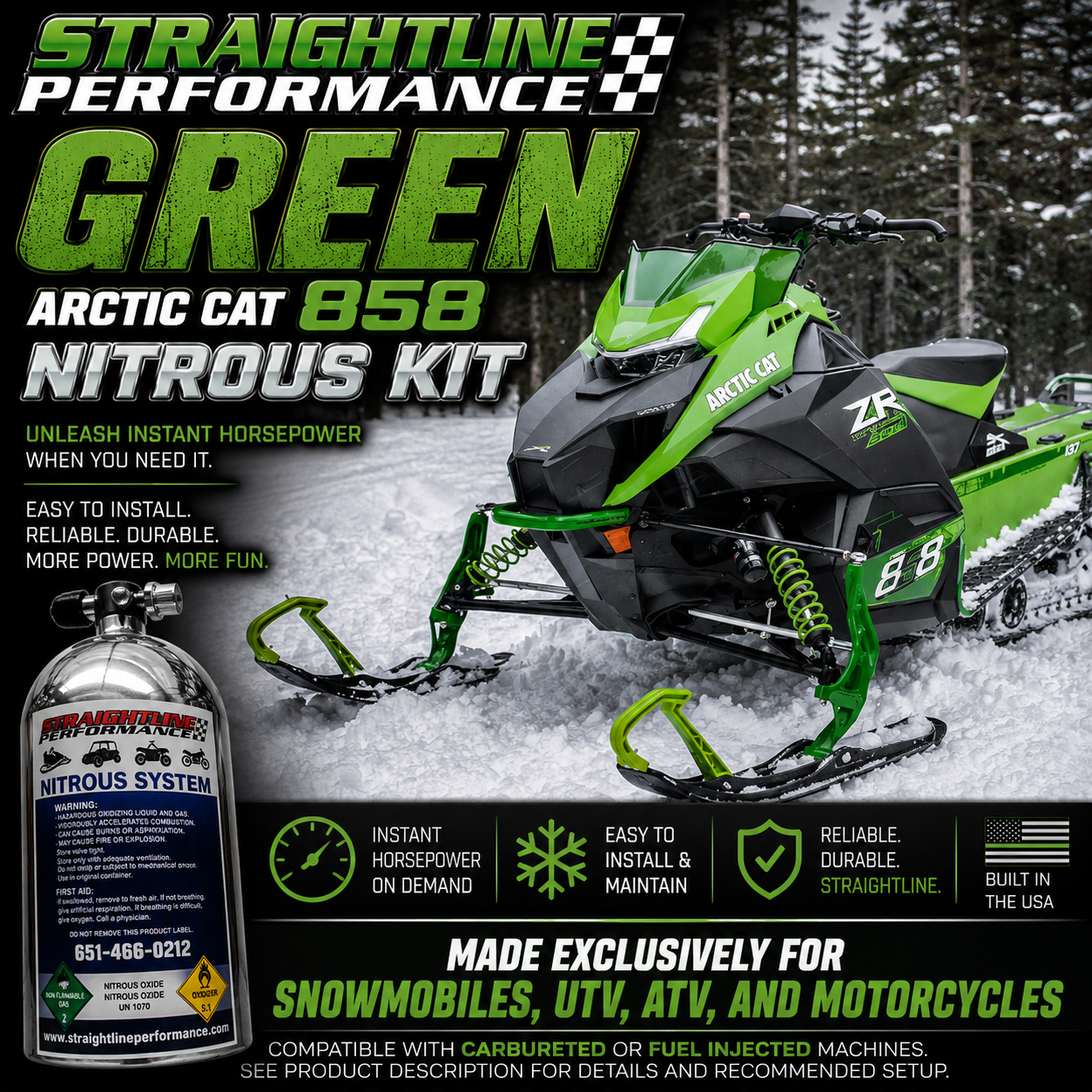 Straightline Performance Arctic Cat 858 Complete Nitrous Kit
