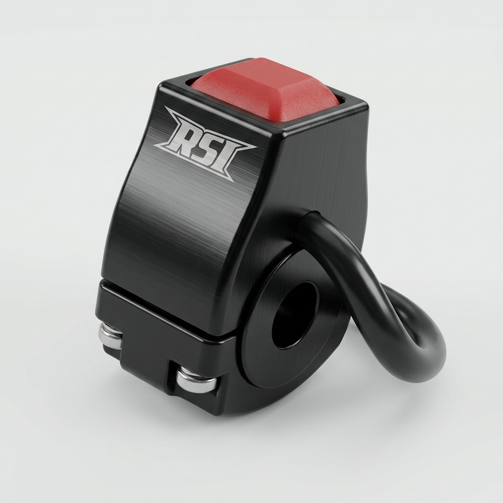 UNIVERSAL BILLET ALUMINUM ELECTRONIC REVERSE PUSH BUTTON BLACK (EXCEPT ELECTRIC START ) BLACK ANODIZED