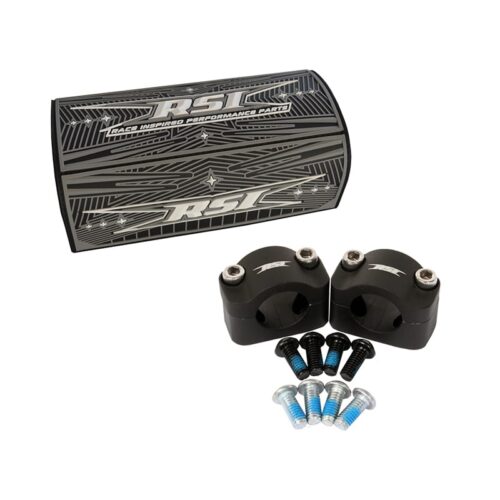 1 1/8″ OVERSIZED HANDLEBAR CLAMP KIT BLACK W/BLACK BAR PAD