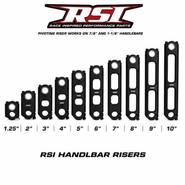 RSI Dual Pivot Adjustable Handlebar Risers – Black Anodized