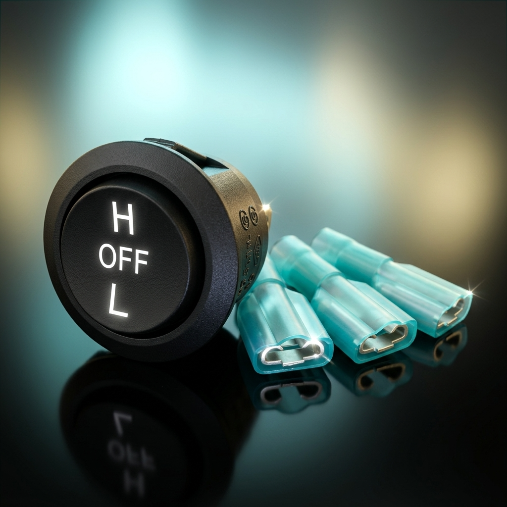 UNIVERSAL ROUND 3 POSITION ON/OFF/ON ROCKER SWITCH