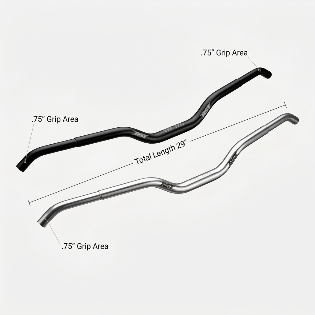 RSI Narrow Slim Jim Aluminum Handlebar - 1" Rise Slimmer Grip. Narrower Width. Maximum Control. 3/4" Grip Diameter for Reduced Hand Fatigue