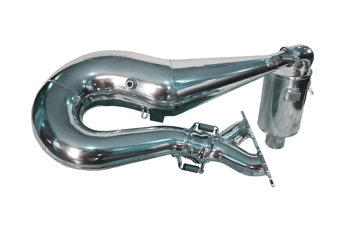 Polaris AXYS 800HO Rush/Switchback complete exhaust system (European Addition Pipe). Includes part numbers 132-120, 132-122, 132-132